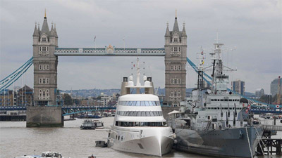 Superyacht in London