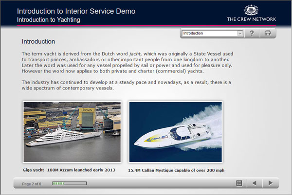 Introduction to Interior Service e-learning screenshot